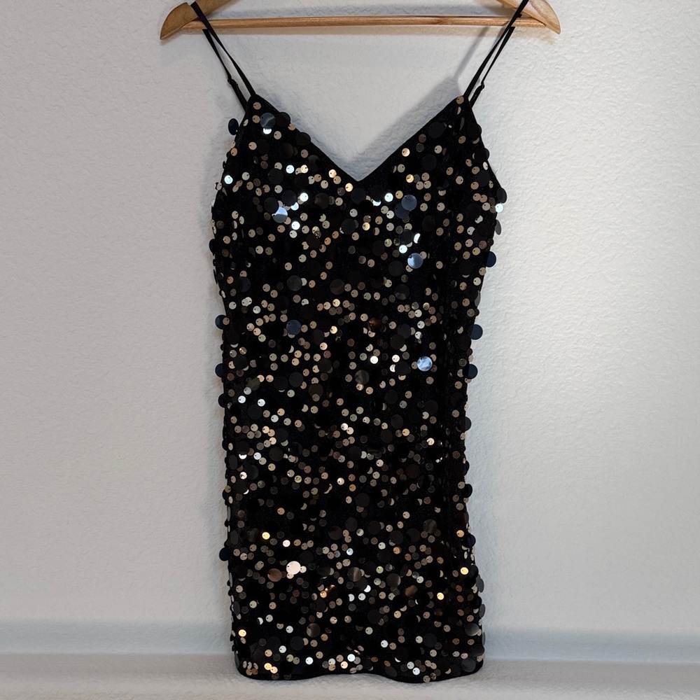 Ramy Brook Black Sequin Mini Dress